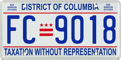 DC license plate FC9018