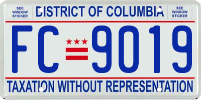 DC license plate FC9019