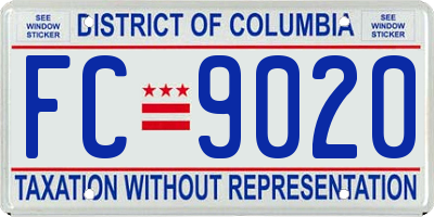 DC license plate FC9020