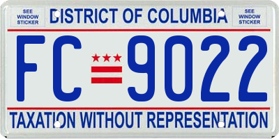 DC license plate FC9022