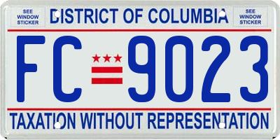 DC license plate FC9023