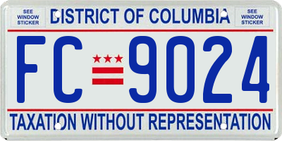 DC license plate FC9024