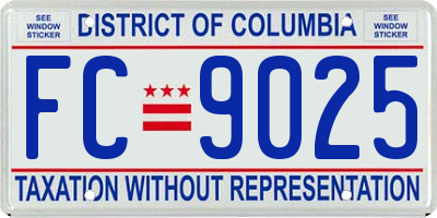 DC license plate FC9025