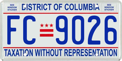 DC license plate FC9026