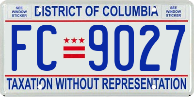 DC license plate FC9027