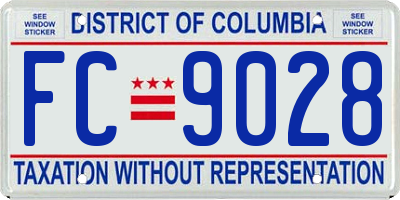 DC license plate FC9028