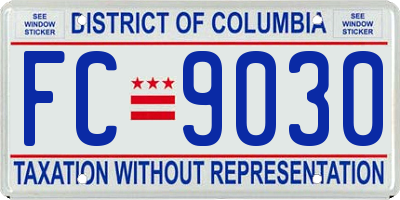 DC license plate FC9030