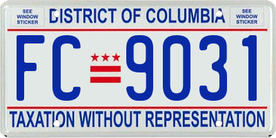 DC license plate FC9031