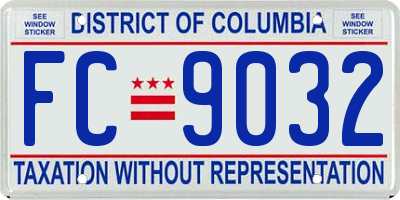 DC license plate FC9032