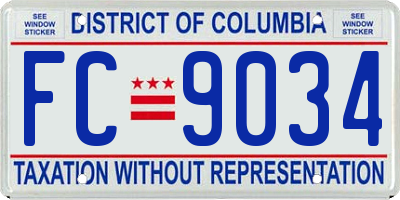 DC license plate FC9034