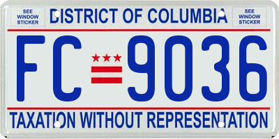 DC license plate FC9036