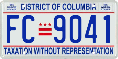 DC license plate FC9041