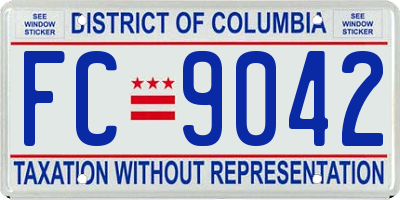 DC license plate FC9042