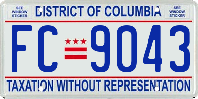 DC license plate FC9043