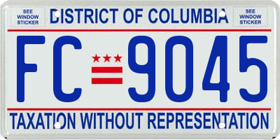 DC license plate FC9045