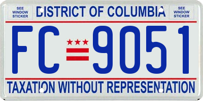 DC license plate FC9051