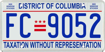 DC license plate FC9052