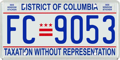 DC license plate FC9053