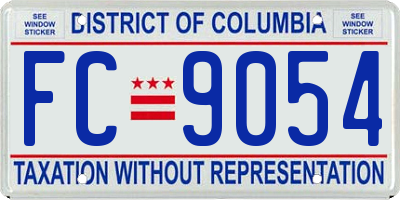 DC license plate FC9054