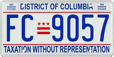 DC license plate FC9057