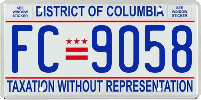 DC license plate FC9058