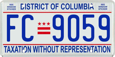 DC license plate FC9059