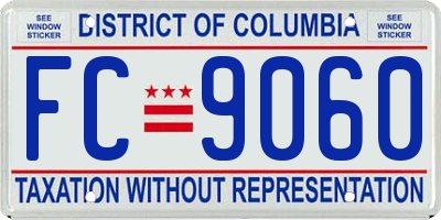 DC license plate FC9060