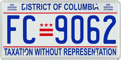 DC license plate FC9062