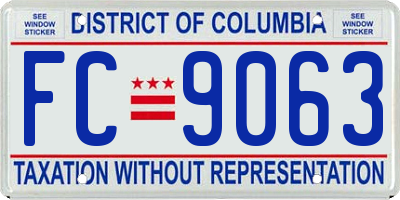 DC license plate FC9063