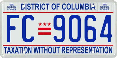 DC license plate FC9064