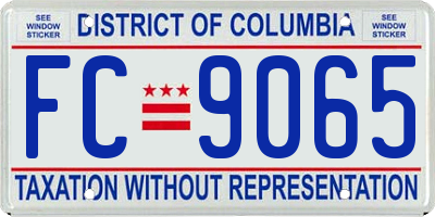 DC license plate FC9065