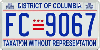 DC license plate FC9067