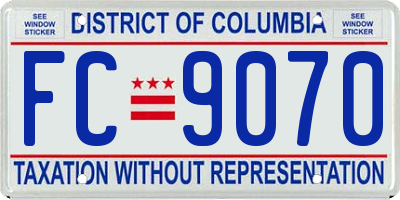 DC license plate FC9070