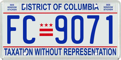 DC license plate FC9071