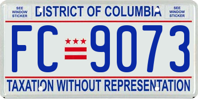 DC license plate FC9073