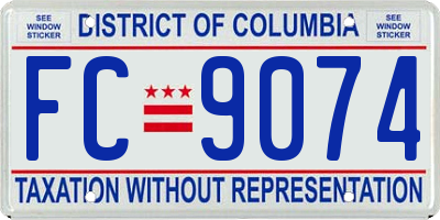 DC license plate FC9074