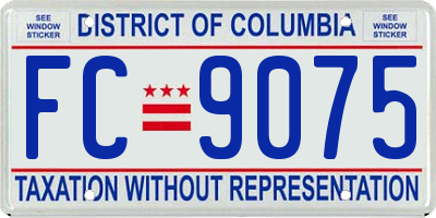 DC license plate FC9075