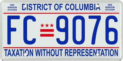 DC license plate FC9076