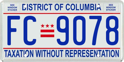 DC license plate FC9078