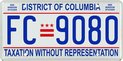 DC license plate FC9080