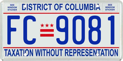 DC license plate FC9081