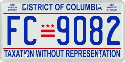 DC license plate FC9082