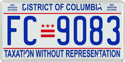 DC license plate FC9083