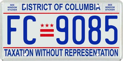 DC license plate FC9085