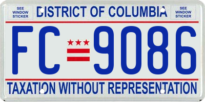 DC license plate FC9086