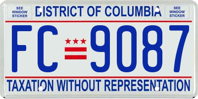 DC license plate FC9087