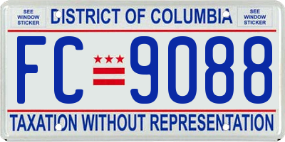 DC license plate FC9088