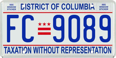 DC license plate FC9089