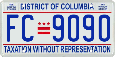 DC license plate FC9090