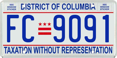 DC license plate FC9091